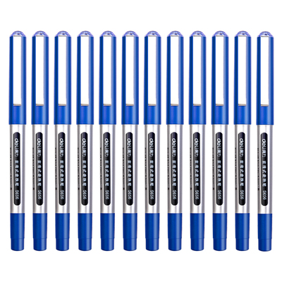 得力(deli) s656 直液式走珠中性笔 0.5mm 蓝色 【12支/盒】